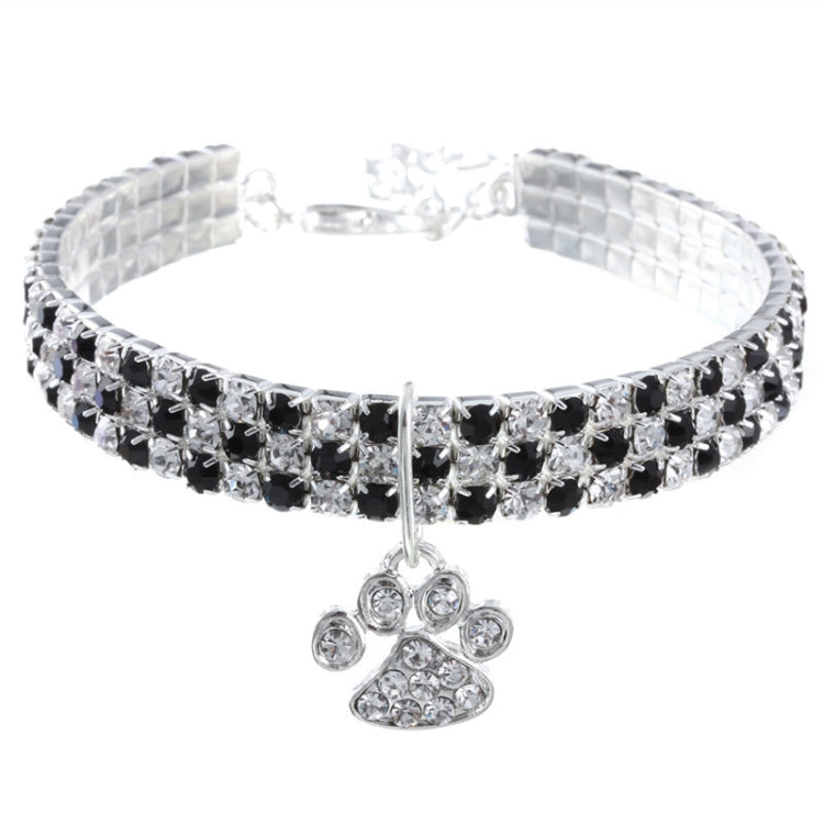 2 PCS Pet Collar Diamond Elastic Cat And Dog Necklace Jewelry, Size:M