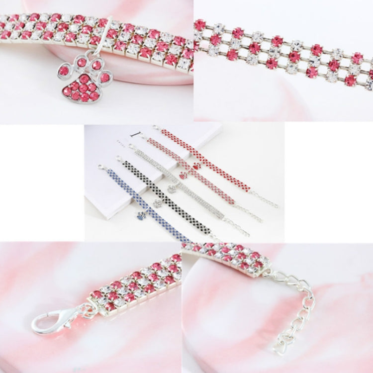 2 PCS Pet Collar Diamond Elastic Cat And Dog Necklace Jewelry, Size:M