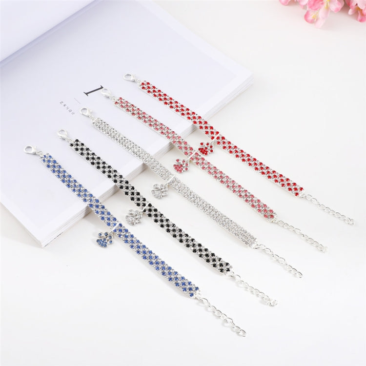 2 PCS Pet Collar Diamond Elastic Cat And Dog Necklace Jewelry, Size:M