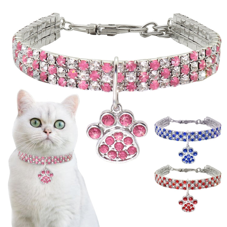 2 PCS Pet Collar Diamond Elastic Cat And Dog Necklace Jewelry, Size:M