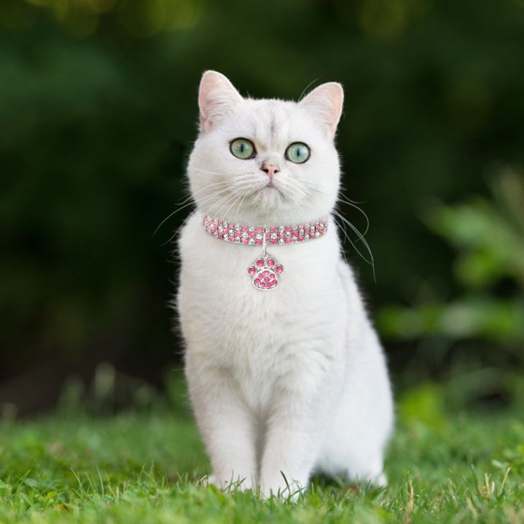 2 PCS Pet Collar Diamond Elastic Cat And Dog Necklace Jewelry, Size:M