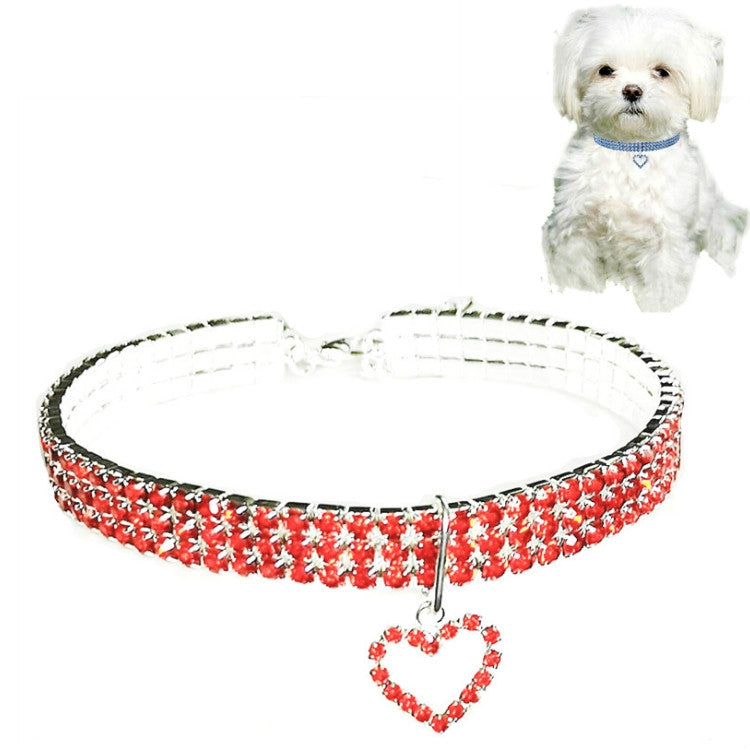 2 PCS Pet Supplies Elastic Love Cats And Dogs Accessories Pet Collars, Size:L