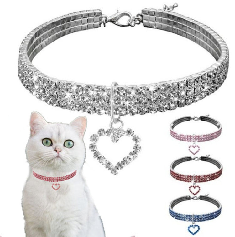 2 PCS Pet Supplies Elastic Love Cats And Dogs Accessories Pet Collars, Size:L
