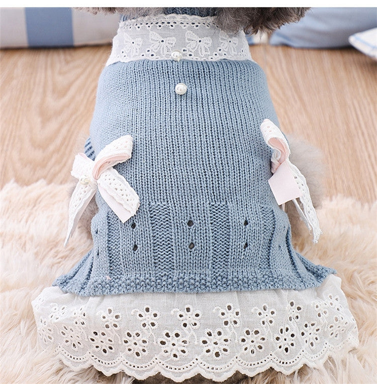 Autumn Puppy Clothes Teddy Bichon Hiromi Autumn And Winter Clothes Thick Wool Skirt, Size: XL