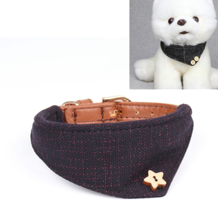 2 PCS Dog Collars Pet PU Triangle Collars, Specification: 1.3x42cm