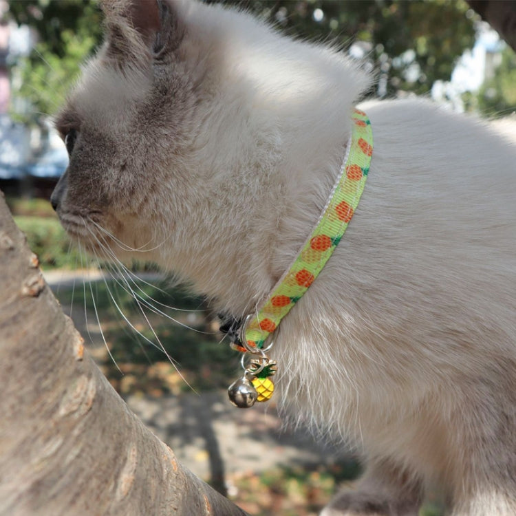 4 PCS Pet Webbing Fruit Cat Collar With Fruit Accessories Bell Pet Collar, Size:1x28cm