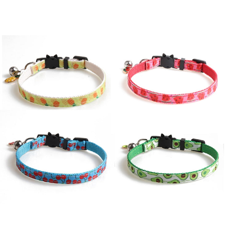 4 PCS Pet Webbing Fruit Cat Collar With Fruit Accessories Bell Pet Collar, Size:1x28cm