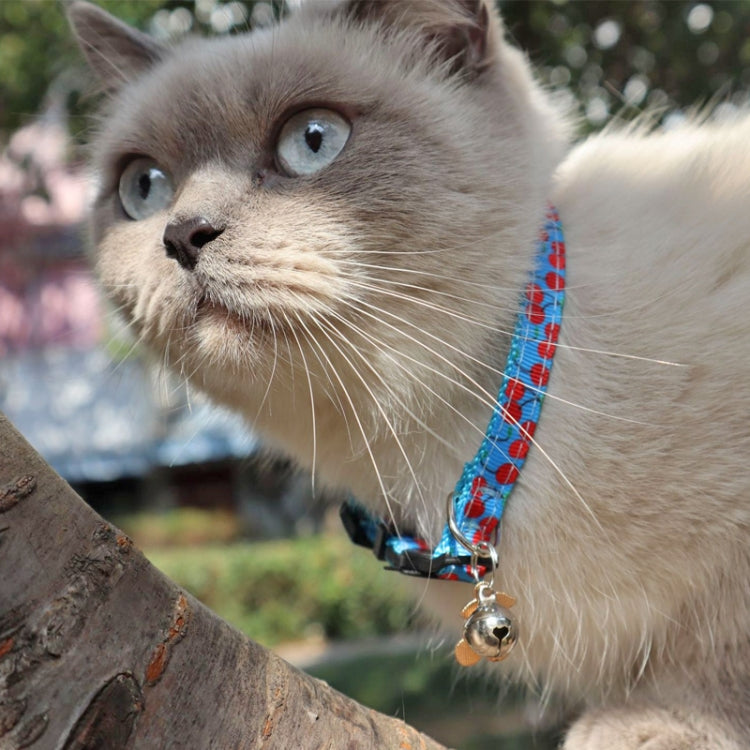 4 PCS Pet Webbing Fruit Cat Collar With Fruit Accessories Bell Pet Collar, Size:1x28cm