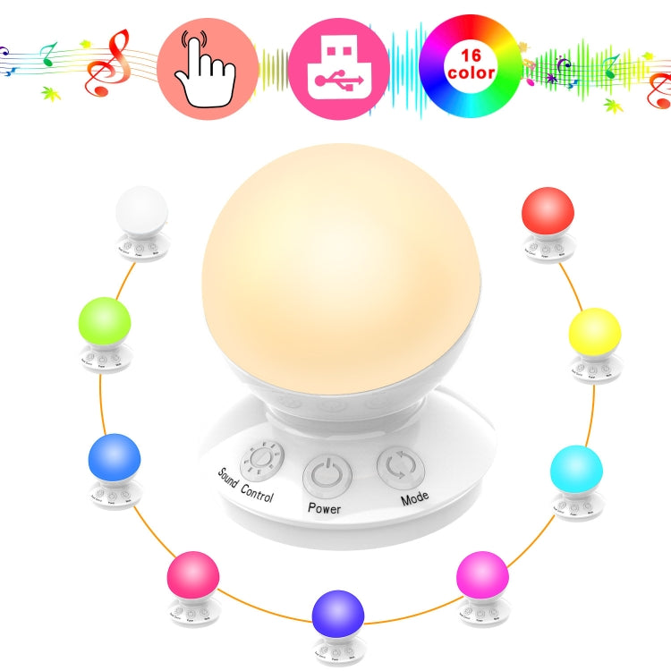 Intelligent Dimming And Sound Control Colorful Light Rechargeable Eye Protection Night Light