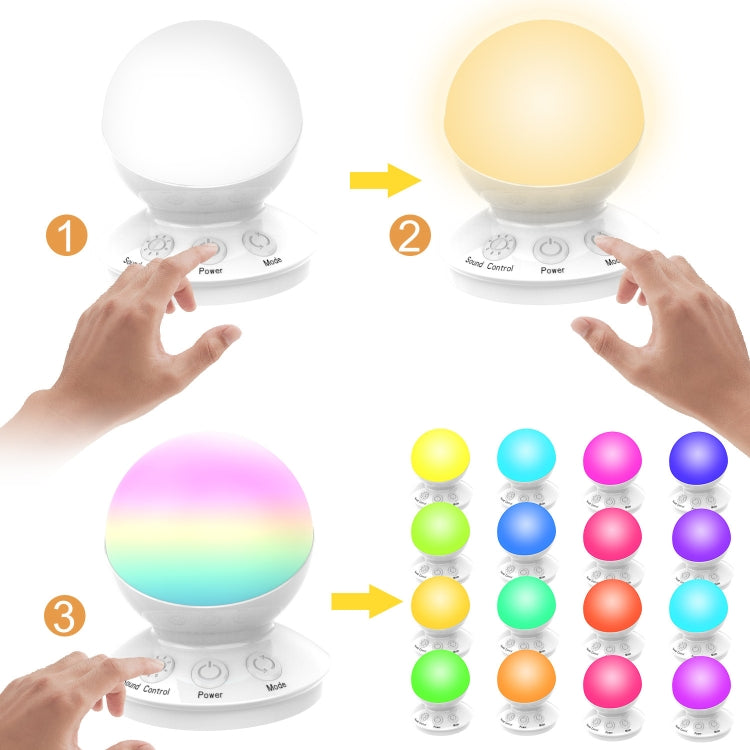 Intelligent Dimming And Sound Control Colorful Light Rechargeable Eye Protection Night Light