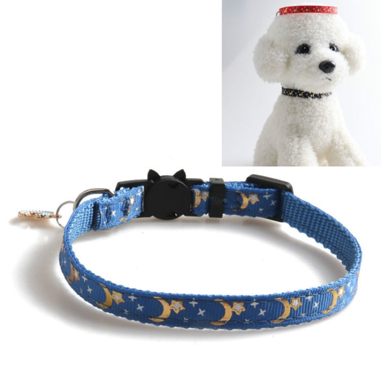 5 PCS Pet Collar Webbing Cat Collar Star Moon with Pendant, Size:1x28cm