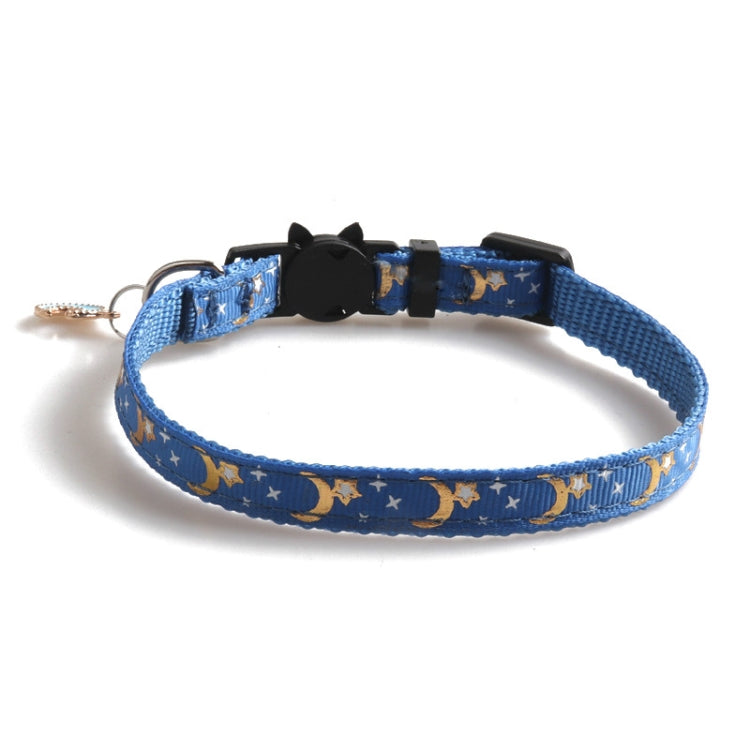 5 PCS Pet Collar Webbing Cat Collar Star Moon with Pendant, Size:1x28cm