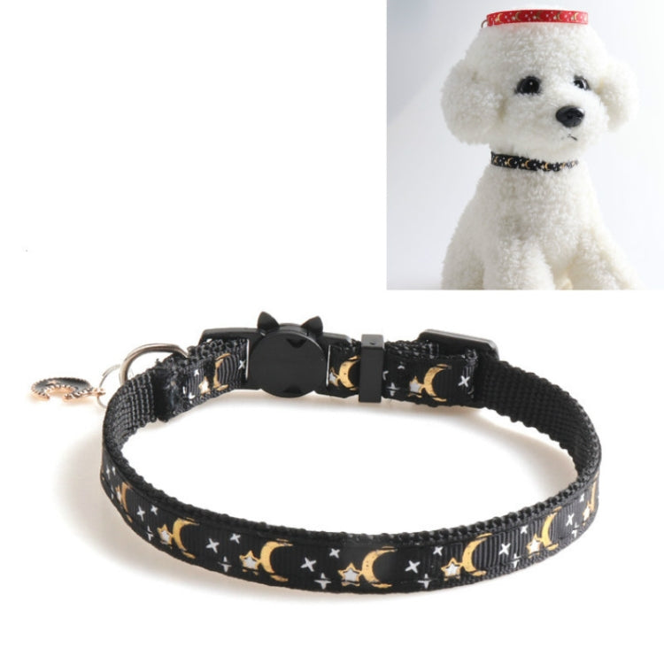 5 PCS Pet Collar Webbing Cat Collar Star Moon with Pendant, Size:1x28cm