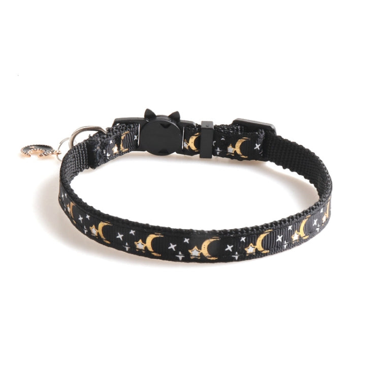 5 PCS Pet Collar Webbing Cat Collar Star Moon with Pendant, Size:1x28cm