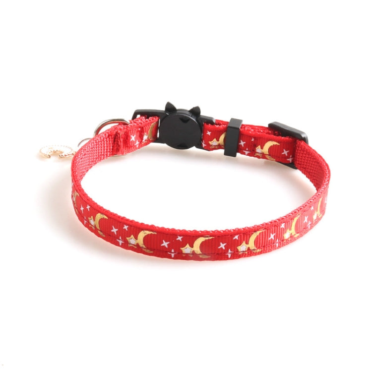 5 PCS Pet Collar Webbing Cat Collar Star Moon with Pendant, Size:1x28cm