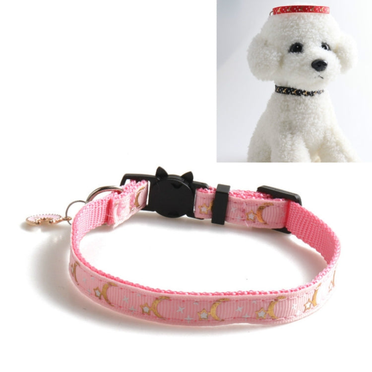 5 PCS Pet Collar Webbing Cat Collar Star Moon with Pendant, Size:1x28cm