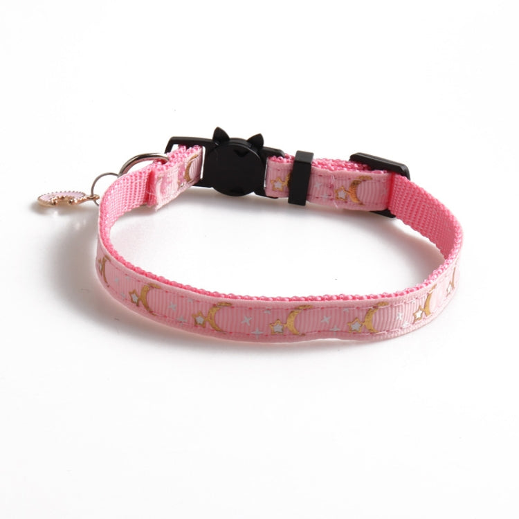 5 PCS Pet Collar Webbing Cat Collar Star Moon with Pendant, Size:1x28cm