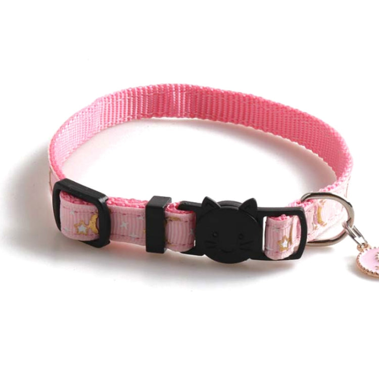 5 PCS Pet Collar Webbing Cat Collar Star Moon with Pendant, Size:1x28cm