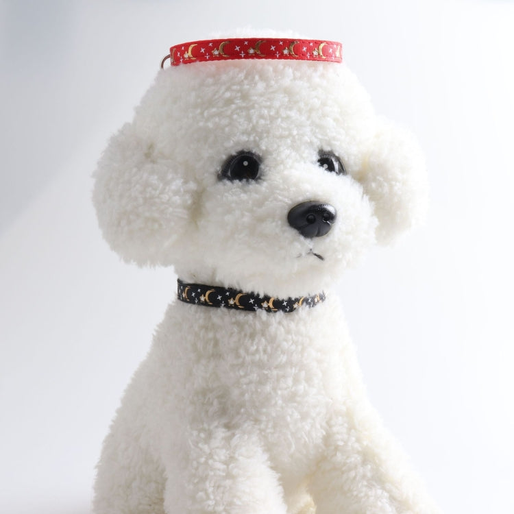 5 PCS Pet Collar Webbing Cat Collar Star Moon with Pendant, Size:1x28cm