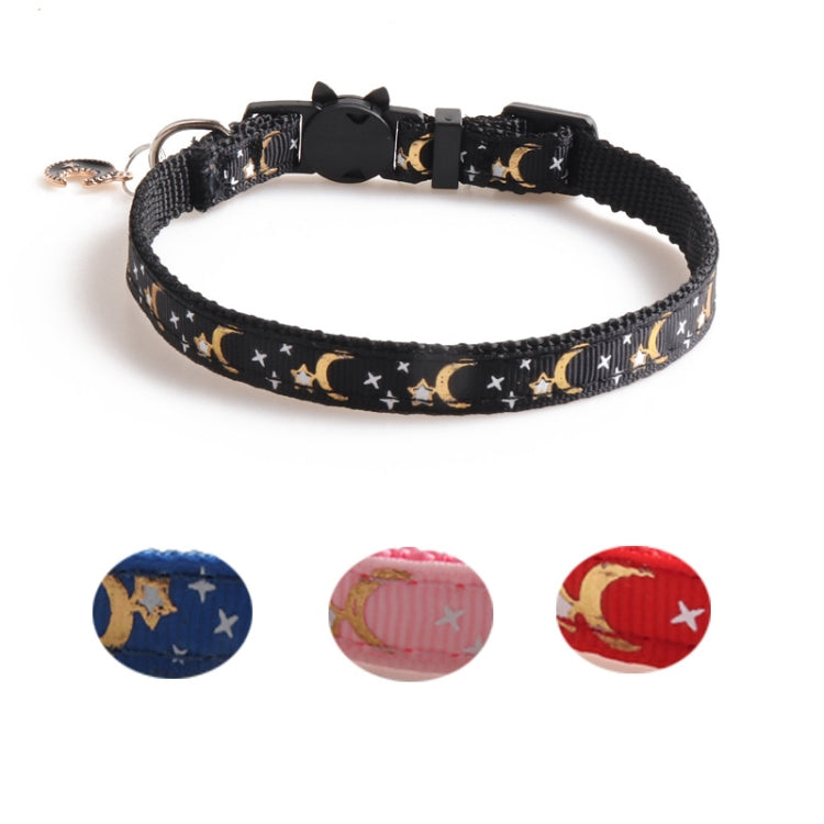 5 PCS Pet Collar Webbing Cat Collar Star Moon with Pendant, Size:1x28cm