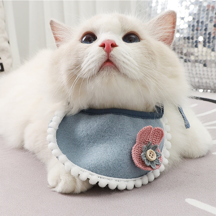2 PCS Pet Dog Saliva Towel Cat Bib Scarf, Size: L