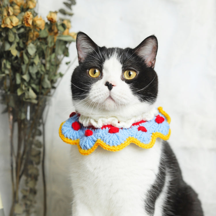 2 PCS Cat Cute Snow White Knitted Bib Collar, Style:  Bib