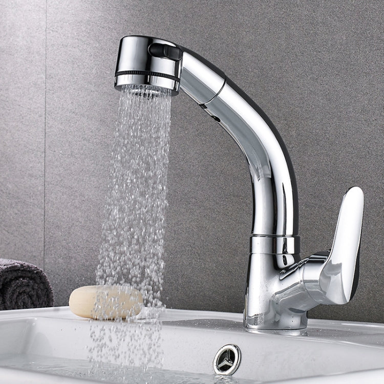 All-Copper Body Pull-Out Hot & Cold Water Faucet Liftable Washbasin Universal Faucet