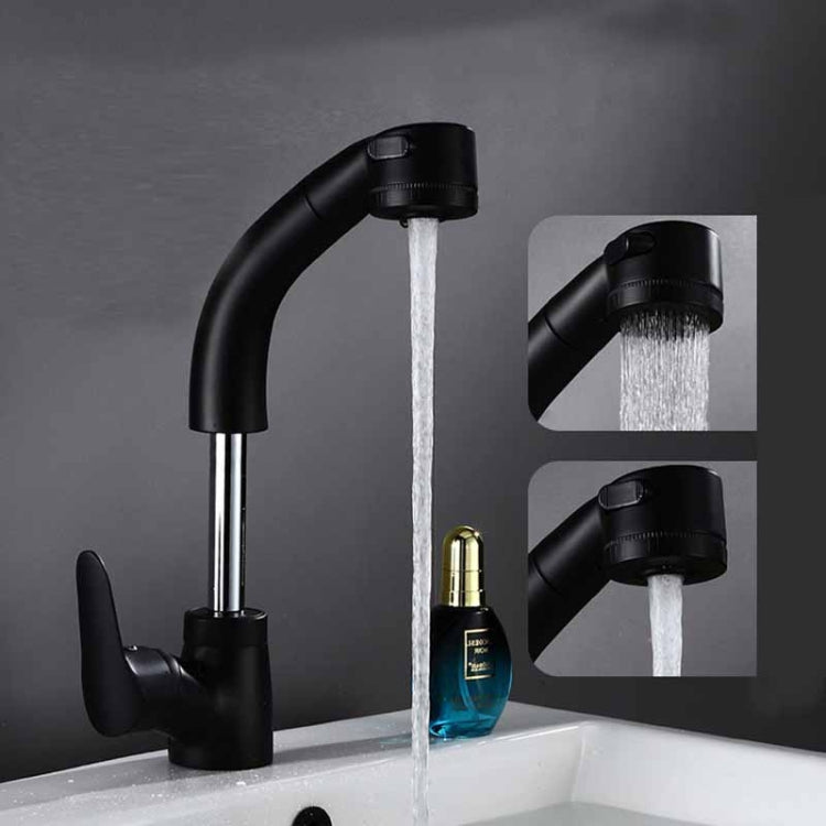 All-Copper Body Pull-Out Hot & Cold Water Faucet Liftable Washbasin Universal Faucet