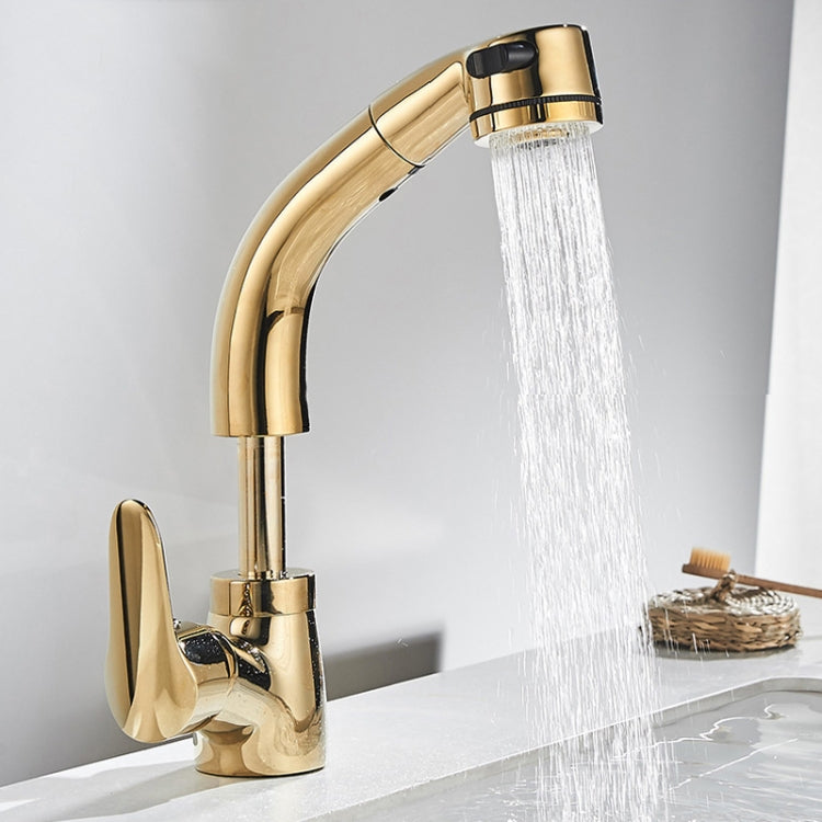 All-Copper Body Pull-Out Hot & Cold Water Faucet Liftable Washbasin Universal Faucet