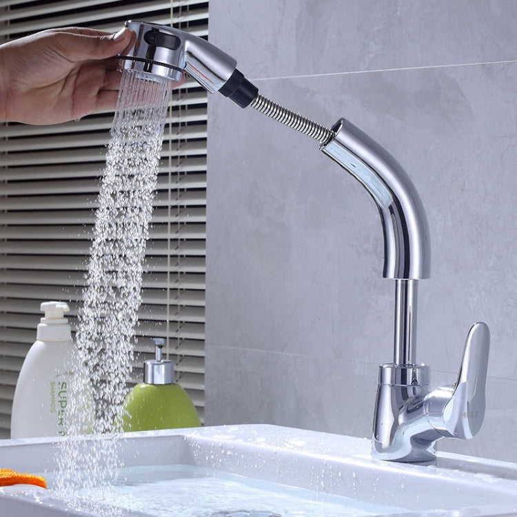 All-Copper Body Pull-Out Hot & Cold Water Faucet Liftable Washbasin Universal Faucet
