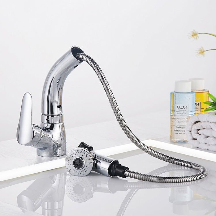 All-Copper Body Pull-Out Hot & Cold Water Faucet Liftable Washbasin Universal Faucet