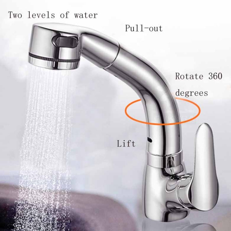 All-Copper Body Pull-Out Hot & Cold Water Faucet Liftable Washbasin Universal Faucet