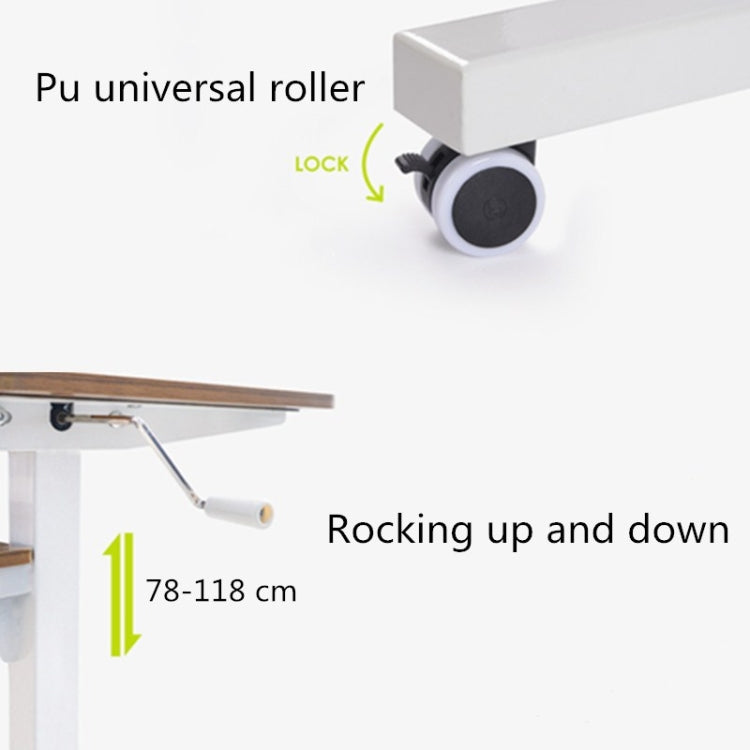 Dual Desktop Hand-Cranked Lifting Stand Office Computer Desk, Style:With Reinforcing Bar