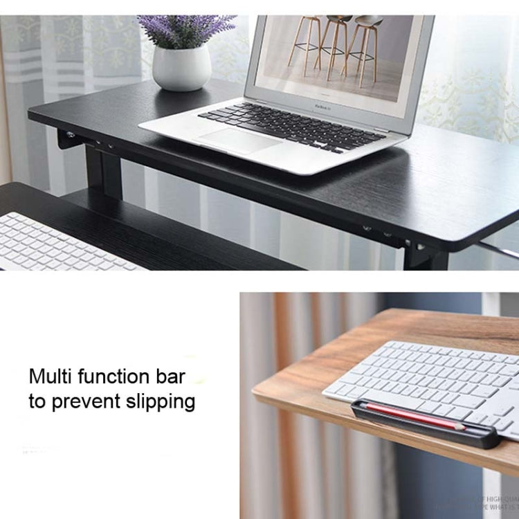 Dual Desktop Hand-Cranked Lifting Stand Office Computer Desk, Style:With Reinforcing Bar