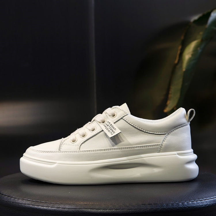 Without Velvet Autumn And Winter Flat Casual White Shoes Women Sports Versatile Shallow Mouth Single Shoes, Size: 35(Black)