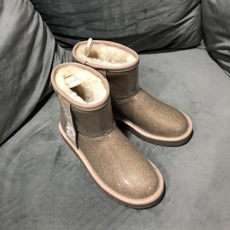 Snow Boots Women Plus Velvet Thick Short Mid-Tube Cotton Boots, Size: 40