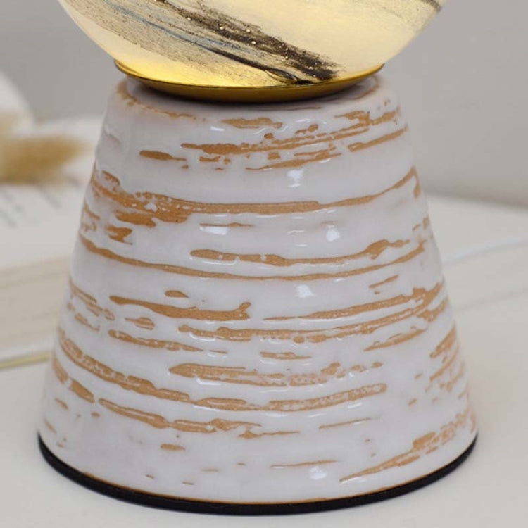 Creative Ceramic Planet Lamp Warm Decoration Moon Lamp Birthday Gift Bedroom Bedside Table Lamp, Power source: Button Switch-USB Cable