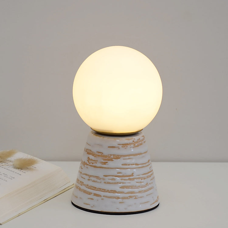Creative Ceramic Planet Lamp Warm Decoration Moon Lamp Birthday Gift Bedroom Bedside Table Lamp, Power source: Dimmer Switch-USB Cable