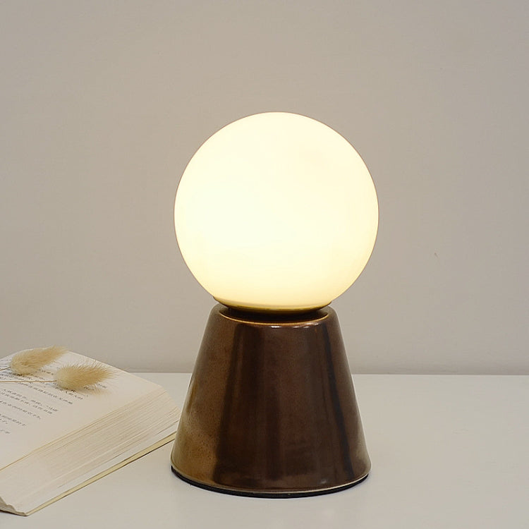 Creative Ceramic Planet Lamp Warm Decoration Moon Lamp Birthday Gift Bedroom Bedside Table Lamp, Power source: Dimmer Switch-USB Cable