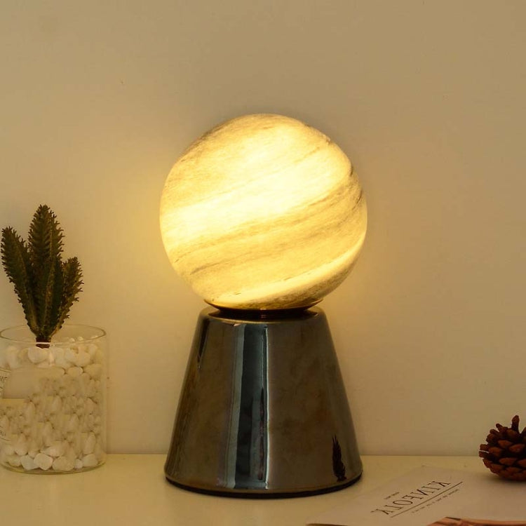 Creative Ceramic Planet Lamp Warm Decoration Moon Lamp Birthday Gift Bedroom Bedside Table Lamp, Power source: Dimmer Switch-USB Cable