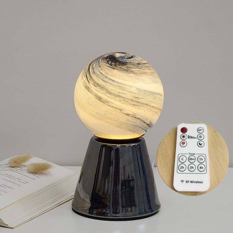 Creative Ceramic Planet Lamp Warm Decoration Moon Lamp Birthday Gift Bedroom Bedside Table Lamp, Power source: Remote Control Switch-USB Cable