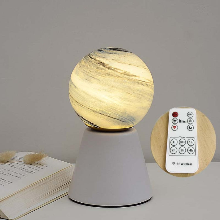 Creative Ceramic Planet Lamp Warm Decoration Moon Lamp Birthday Gift Bedroom Bedside Table Lamp, Power source: Remote Control Switch-USB Cable