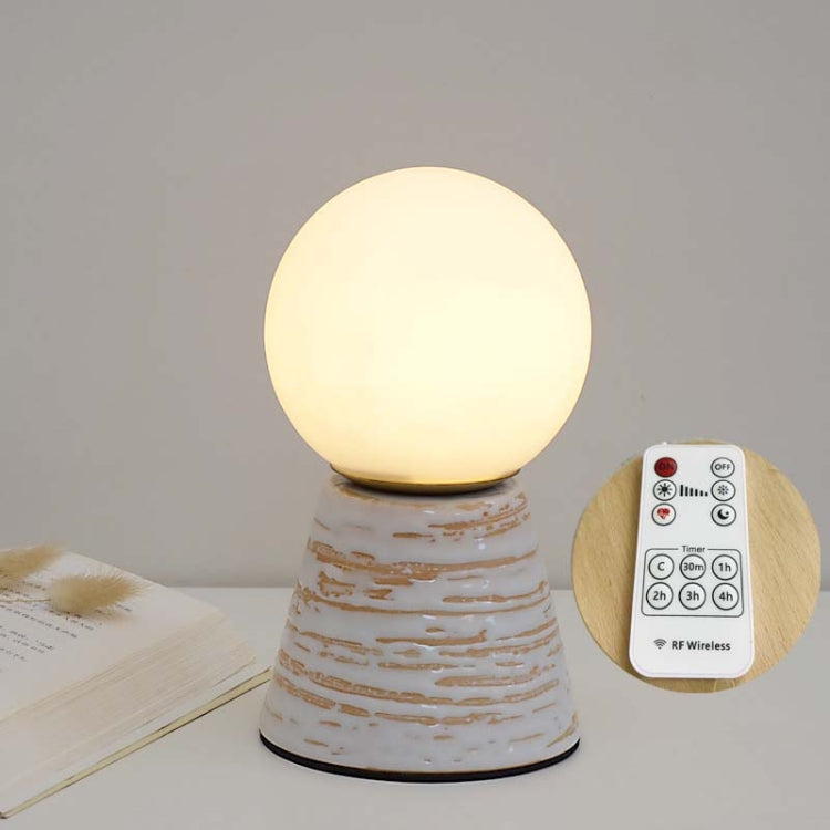 Creative Ceramic Planet Lamp Warm Decoration Moon Lamp Birthday Gift Bedroom Bedside Table Lamp, Power source: Remote Control Switch-USB Cable