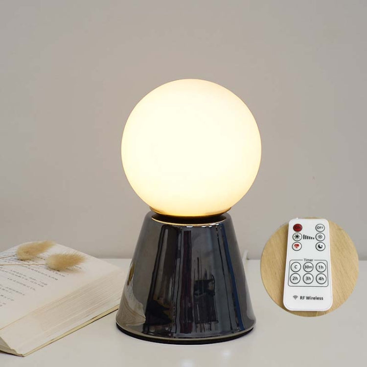 Creative Ceramic Planet Lamp Warm Decoration Moon Lamp Birthday Gift Bedroom Bedside Table Lamp, Power source: Remote Control Switch-USB Cable
