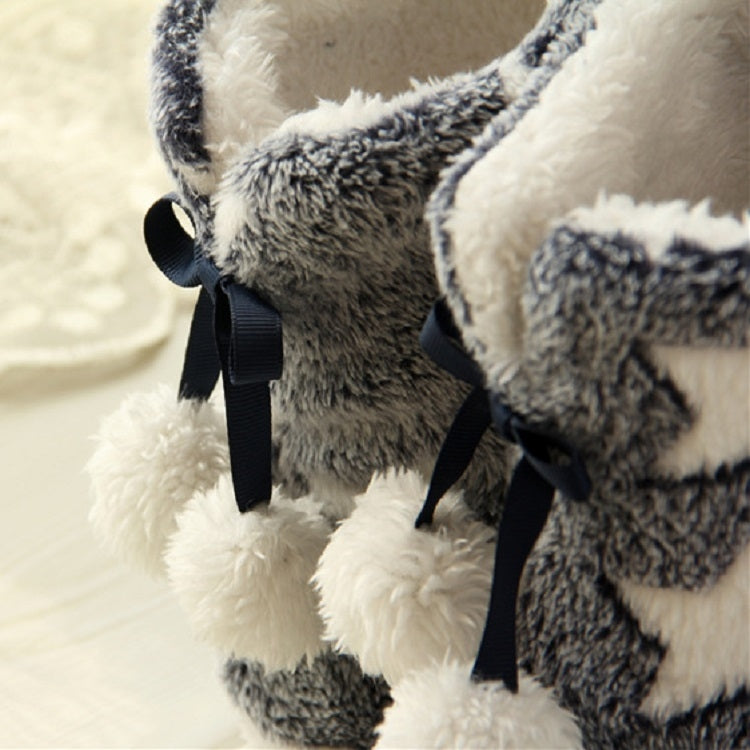 Winter Thick Bottom Home Boots Cotton Slippers For Women, Size: 36-37