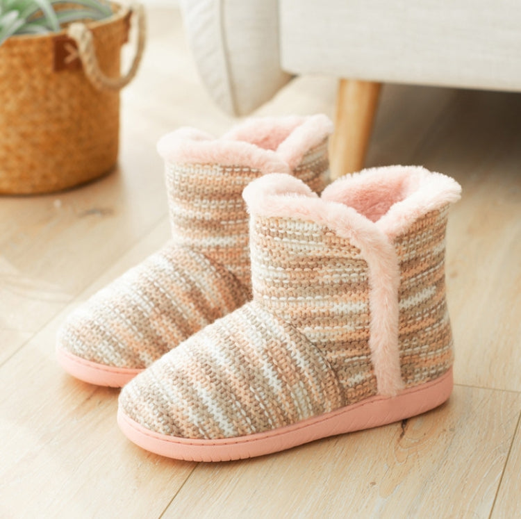 Winter Non-Slip Thick-Soled Indoor Cotton Slippers Home Boots, Size: 36-37