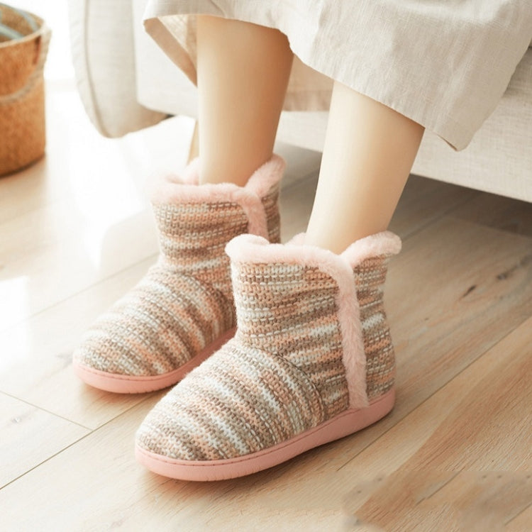 Winter Non-Slip Thick-Soled Indoor Cotton Slippers Home Boots, Size: 38-39