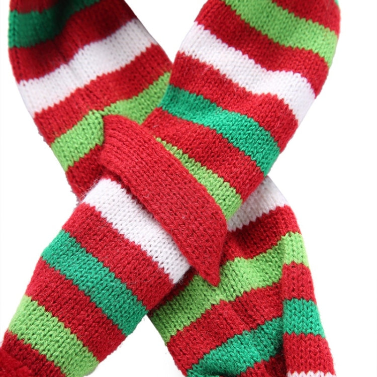 Dog Scarf Christmas Pet Accessories Winter Warmth Pet Scarf, Size: XL(Red and Green Stripes)