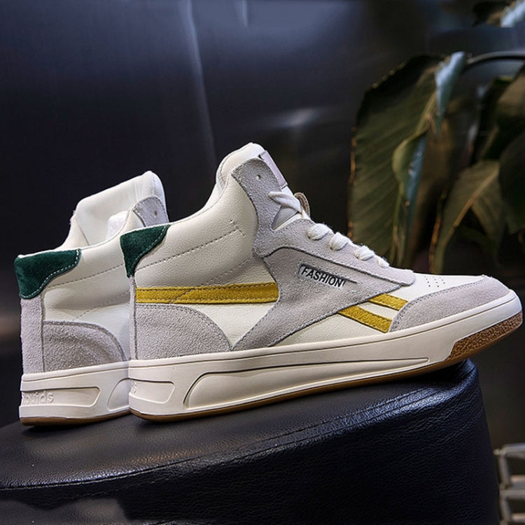 Genuine Leather White Shoes Women Casual All-Match High-Top Single Shoes, Size: 39