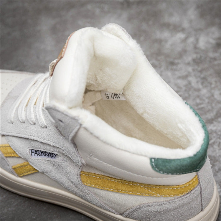 Genuine Leather White Shoes Women Casual All-Match High-Top Single Shoes, Size: 39